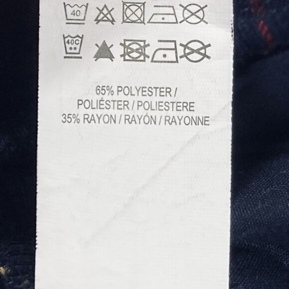 Primark Pants Womens Size 6 Navy Blue Striped Straight Leg Drawstring Pull On - Picture 14 of 14